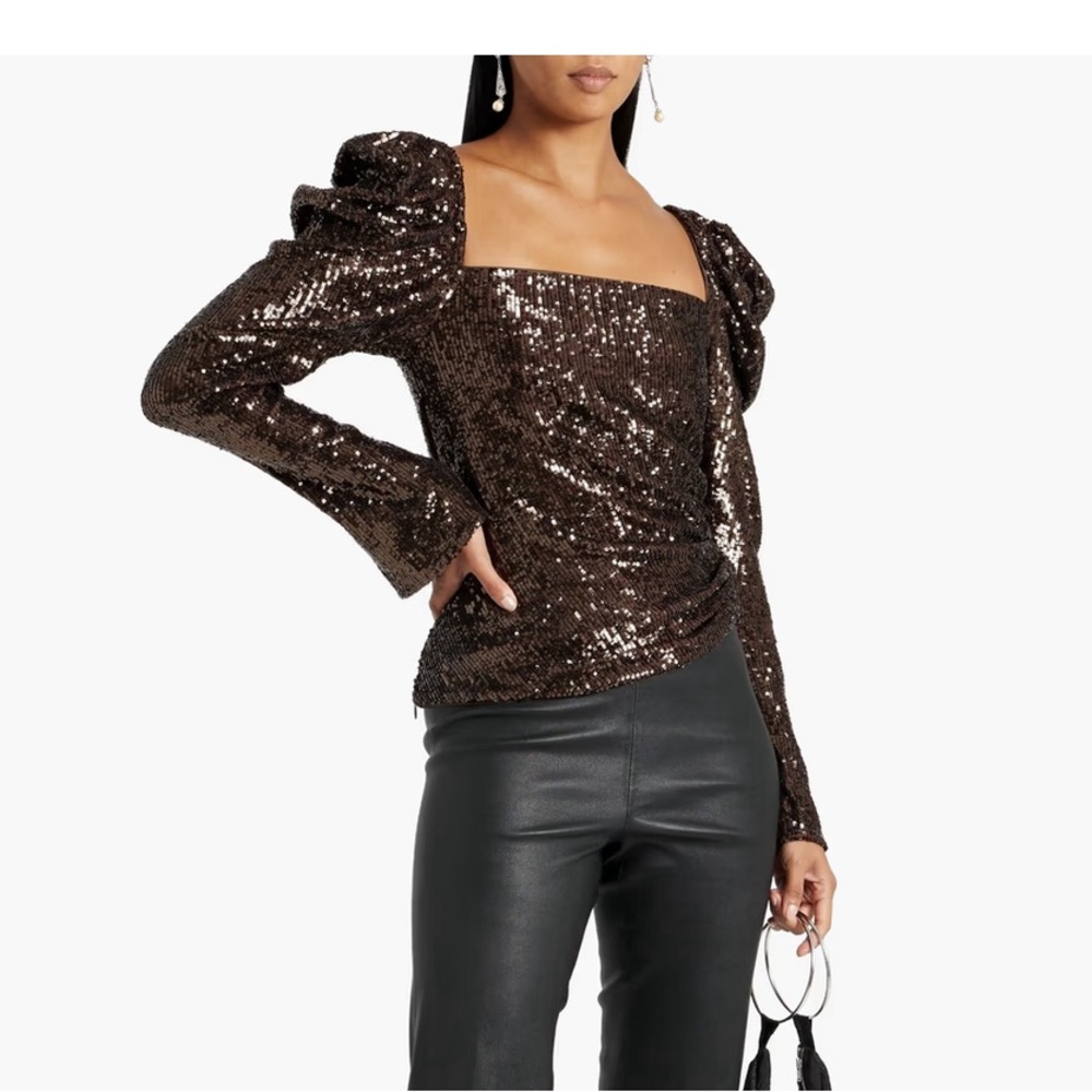 Johnathan Simkhai Allura Hammered‎ Sequin Top Size 6